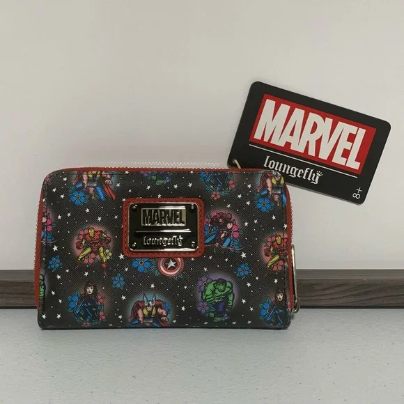 Loungefly Marvel Avengers Tattoo Mini Backpack and Zip-Around Wallet Set - Picture 8 of 13
